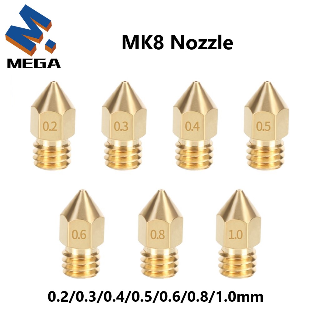 3D Printing Ender - Ugello in ottone MK8 0.2/0.3/0.35/0.4/0.5/0.6/0.8/1.0mm Ugello