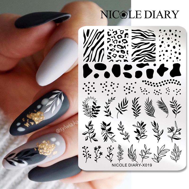 3D Printing Templates Free - NICOLE DIARY Foglie Fiore Nail Art