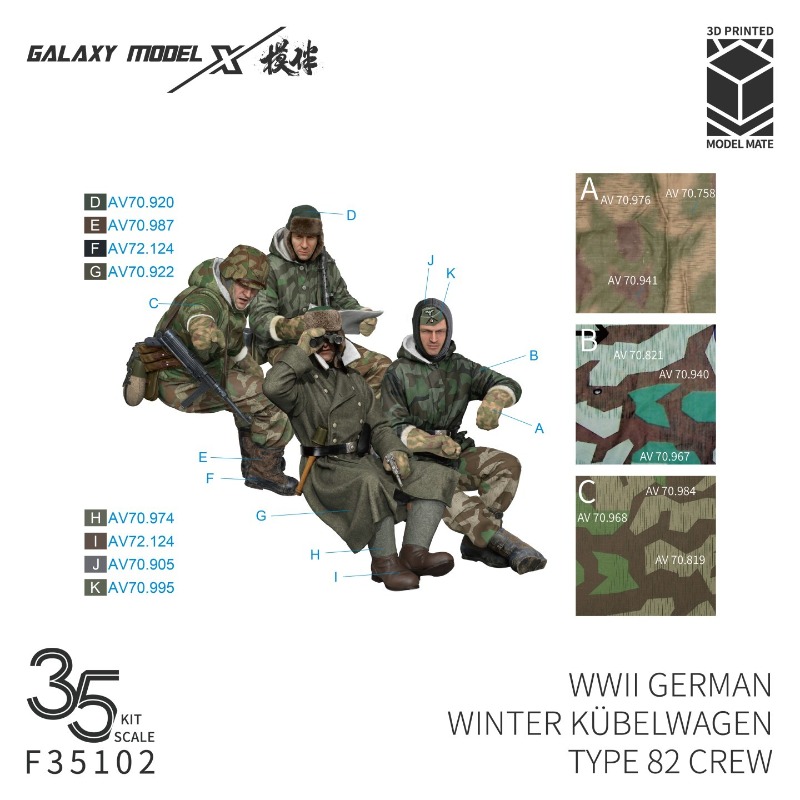 3D Printing Metal - Galaxy F35102 1/35 KÜBELWAGEN INVERNALE TEDESCO
