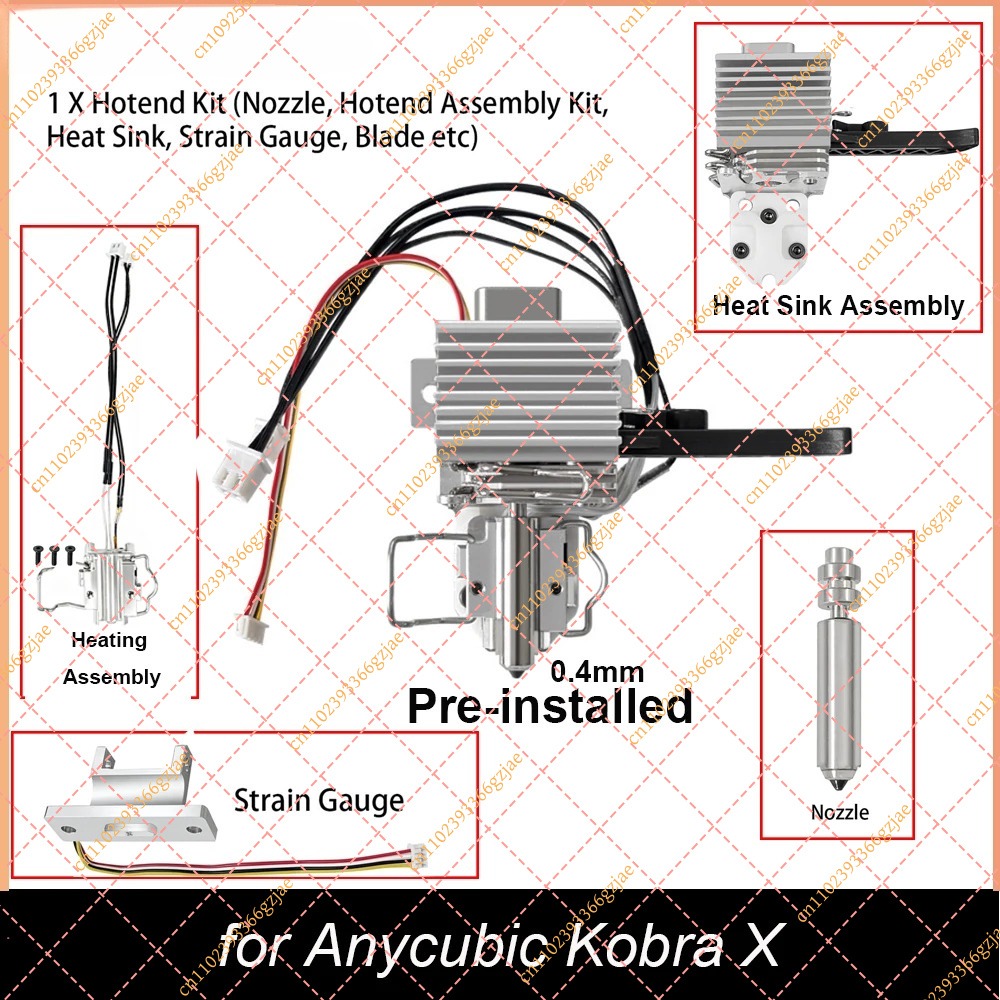 3D Printer Hotend Kit - Kit Hotend Preinstallato da 0,4mm per