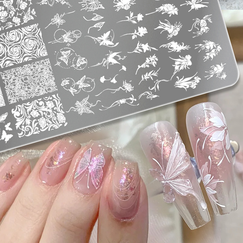 3D Printing Templates Free - BORN PRETTY Foglie Fiore Nail Art