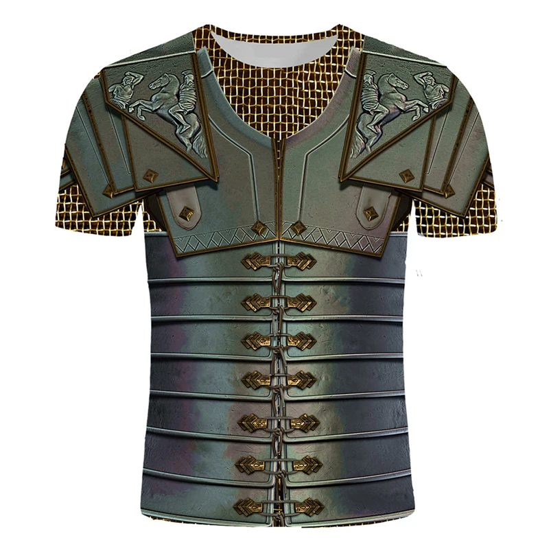 3D Printing Knight Armor - T-shirt da uomo retrò con stampa
