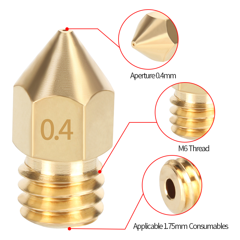 Ugello in ottone MK8 0.2/0.3/0 - 3D Printing Ender recensione e prezzo