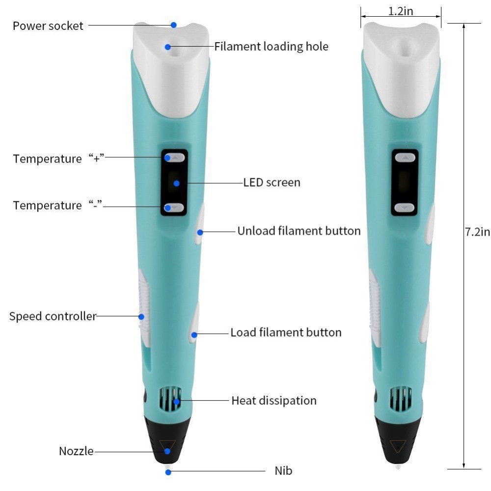 Dikale 3D Penna Schermo A LED  - 3D Printing Pen For Kids recensione e prezzo