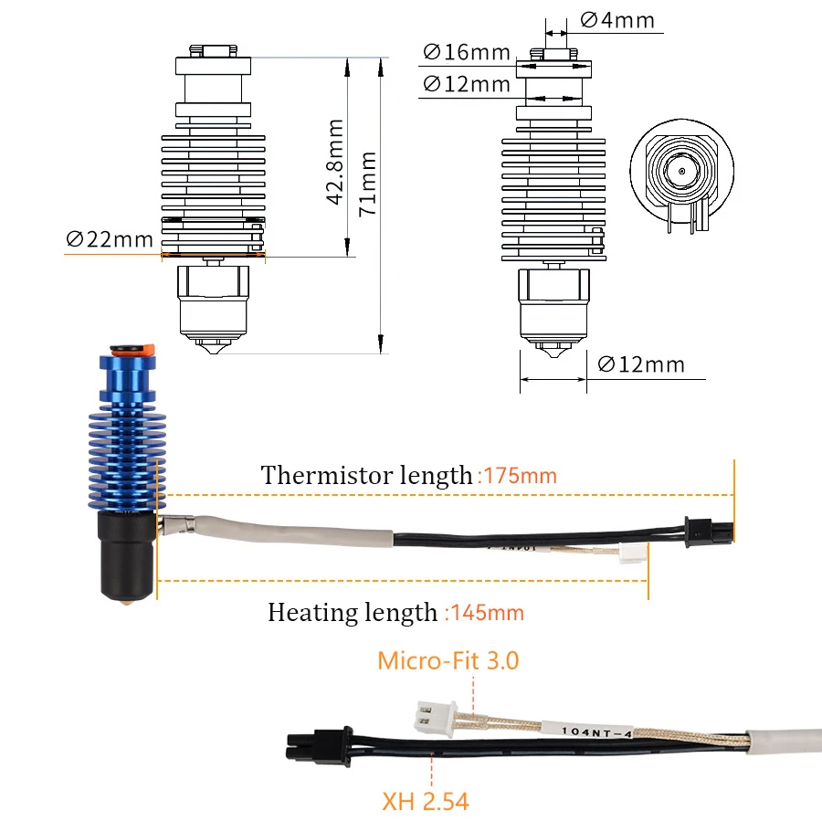 Vulcano Hotend E3D V6 24V 50W  - 3D Printing Ender recensione e prezzo
