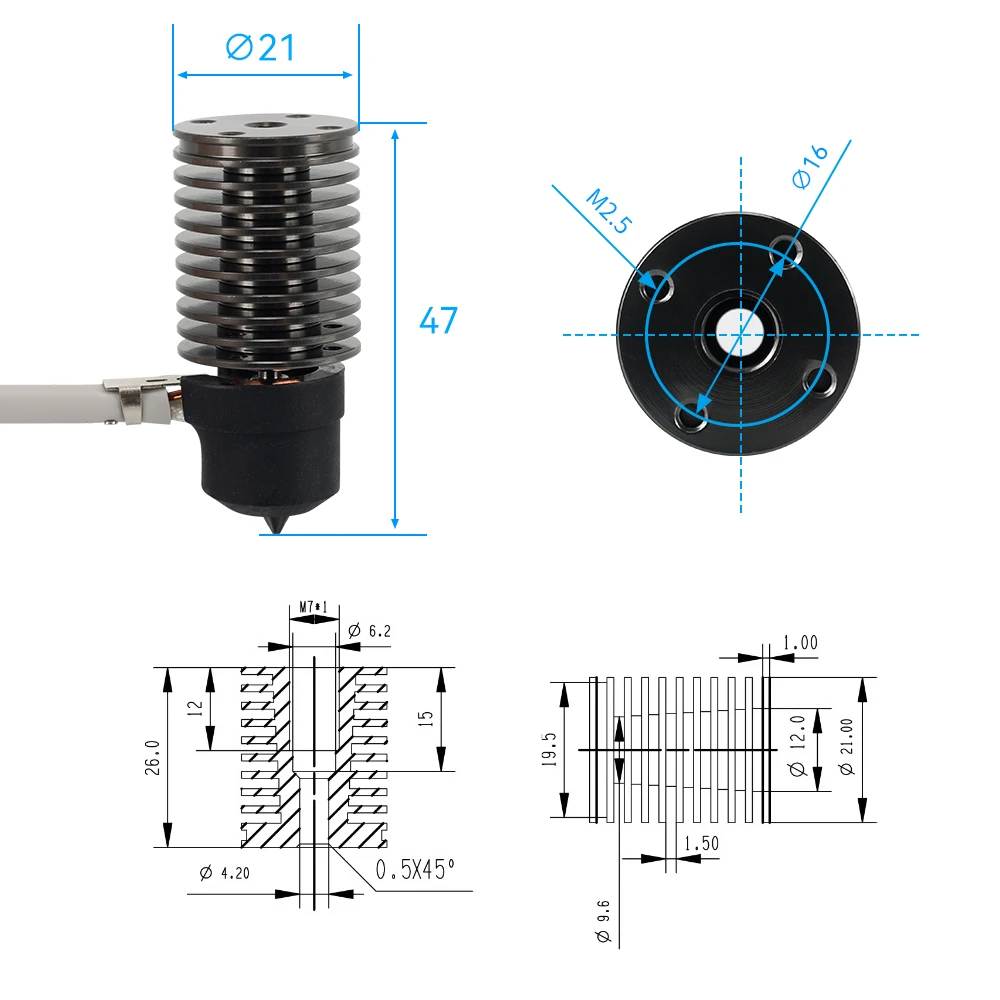 Vulcano Hotend E3D V6 24V 50W  - 3D Printing Ender recensione e prezzo
